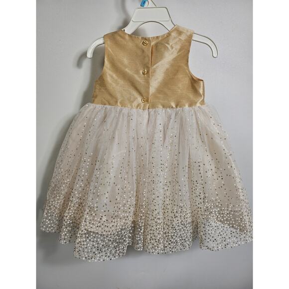 Holiday Editions Girl's Tan Gold Sparkle Dress Size 18M - Picture 5 of 12